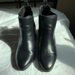 Black leather booties size 7 1/2